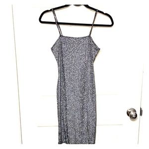 Silver sparkly short club/party dress
